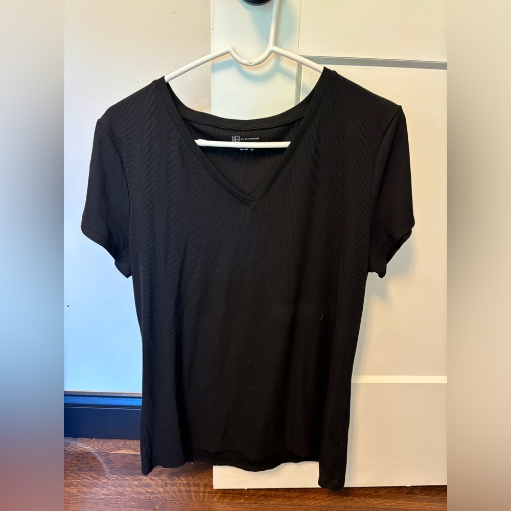 Just a v neck black tee shirt